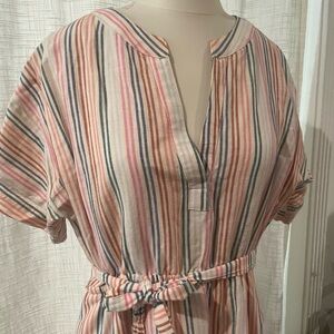 GAP Striped Pink Midi Dress